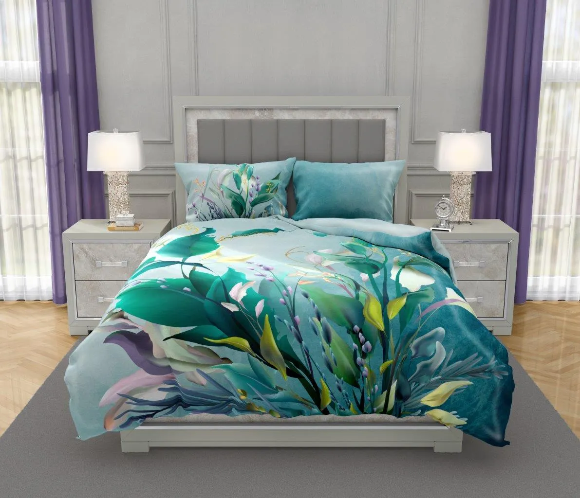 Pościel komplet NOBILE 008 160x200+2x70x80 satyna bawełaniana fotoprint wielokolorowy - FARO_31211