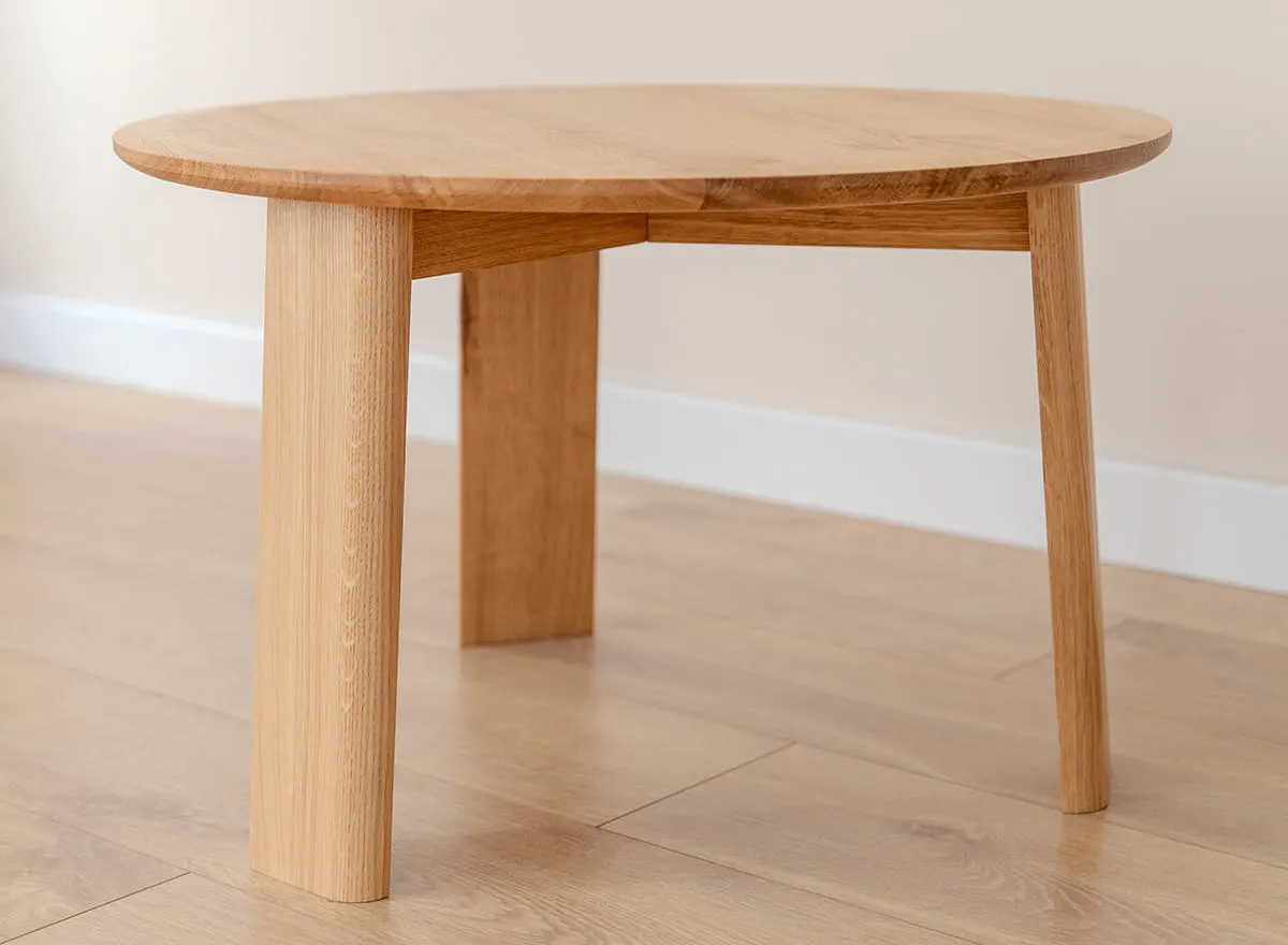 Stolik kawowy okrągły MONTI 61 cm dębowy olejowany - PRHMON61D