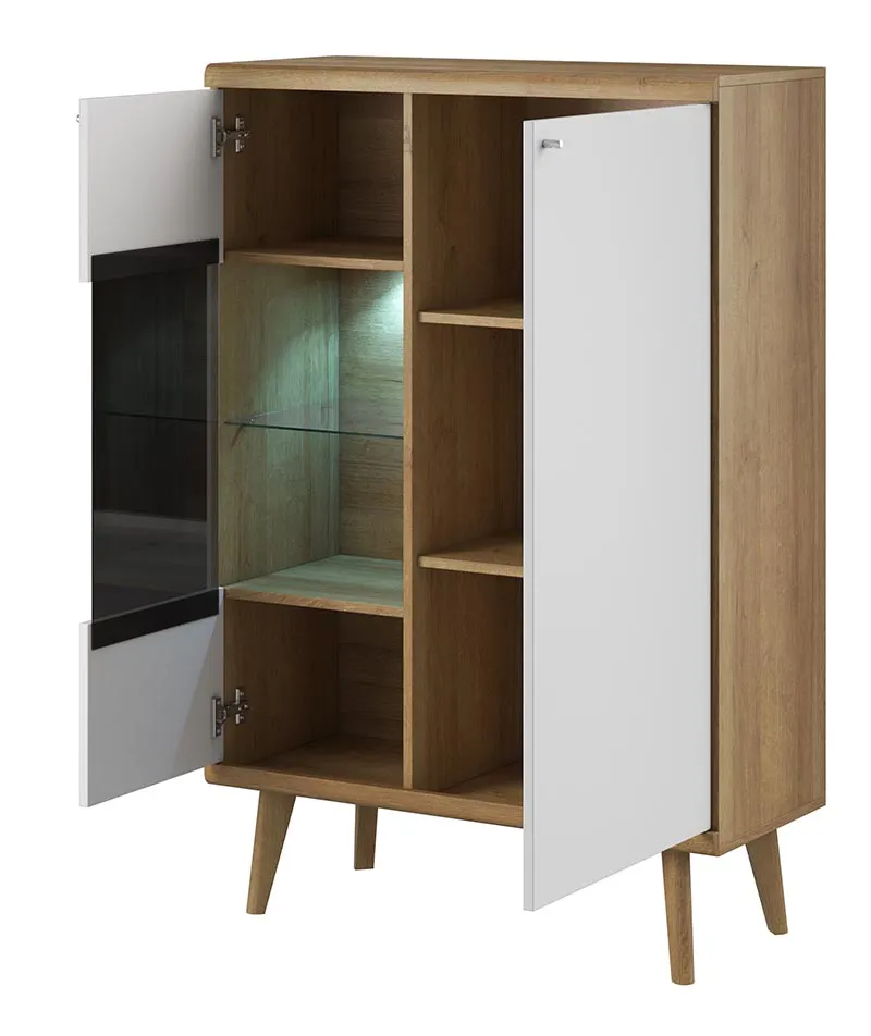 Witryna PRIMO 2-drzwiowa - biały dąb lineo - PRIMO_WT90_DRB