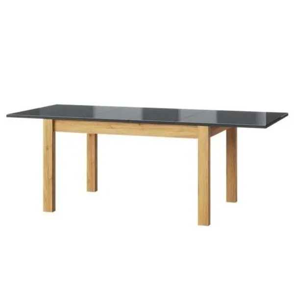 Stół rozkładany KAMA 40 dąb camargue czarny mat 76x90x136(173,210)cm - TH-100-1016