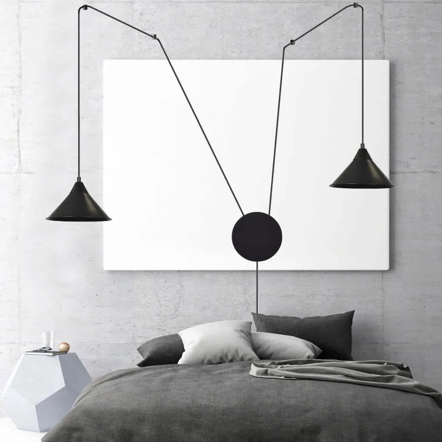 Lampa wisząca ABRAMO czarna metalowa - 160/2