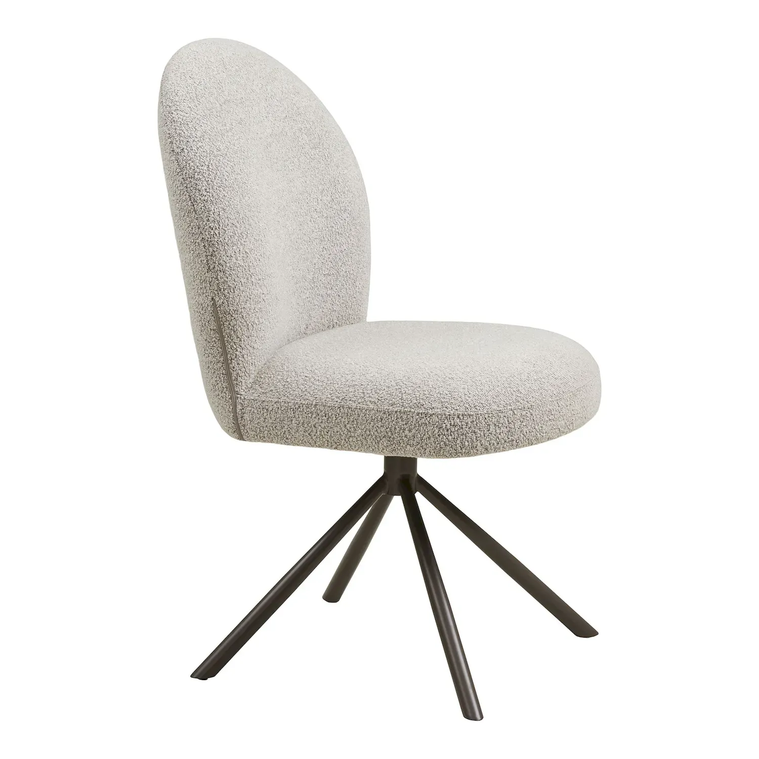 Krzesło obrotowe tapicerowane LANA tkanina boucle piasek szare nogi - 1001415