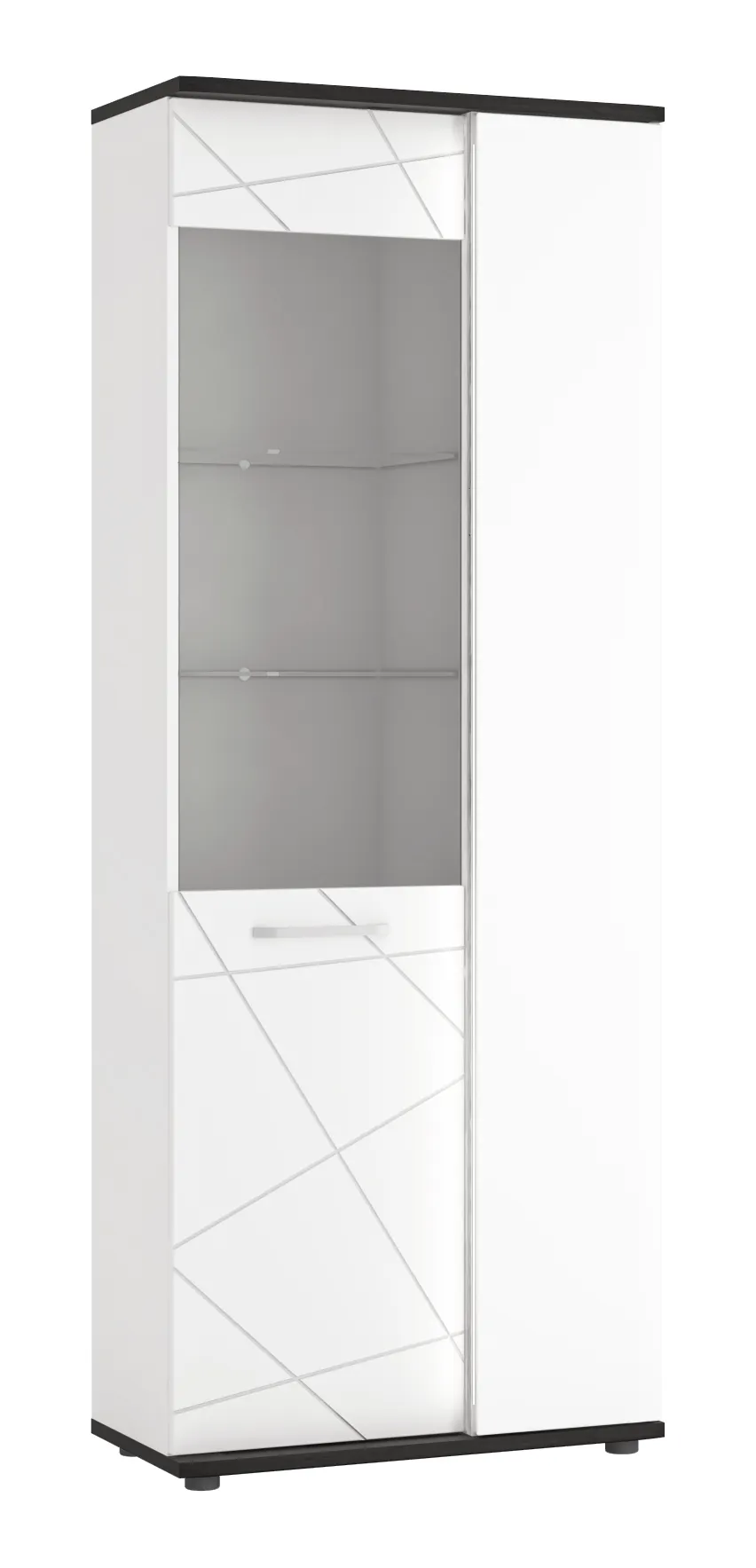 VENEZIA VENV01R WITRYNA 2D BIAŁA ALPEJSKA/DĄB VICENZA CZARNY/MDF BIAŁY POŁYSK Wójcik VENEZIA VENV01R WITRYNA 2D BIAŁA ALPEJSKA/DĄB VICENZA CZARNY/MDF BIAŁY POŁYSK Wójcik