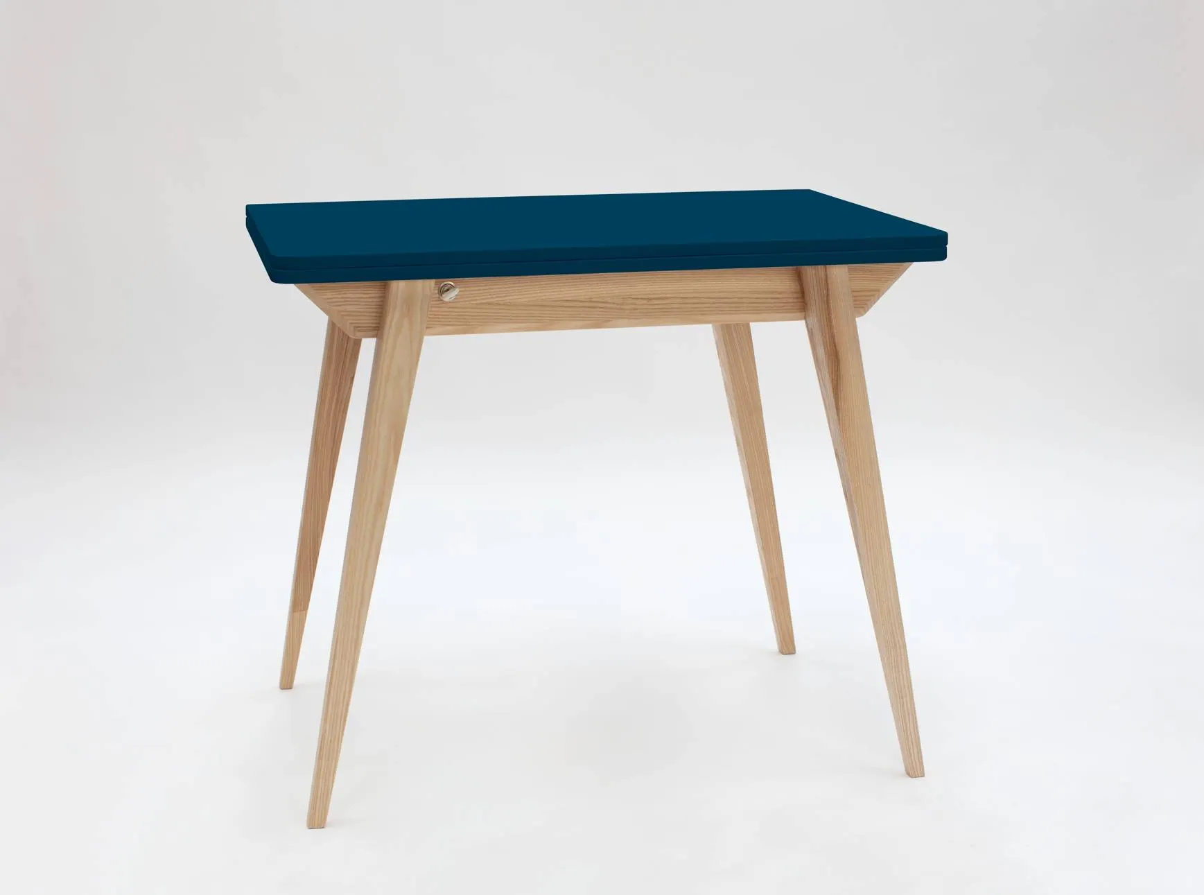 Stół rozkładany ENVELOPE 65x90-130cm petrol blue naturalny Meble, Tabela, Biurko, Stół do jadalni, Stołek barowy