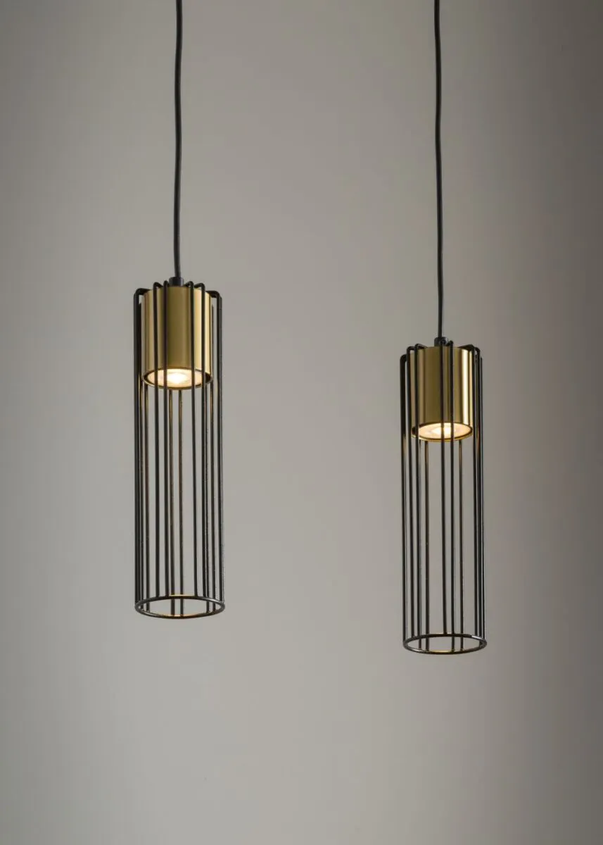 Lampa wisząca FOBIA 2 czarno-złota - SI_33452