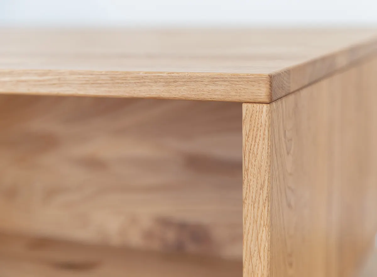 Stolik kawowy dębowy COLLODI z szufladą i półką - dąb olejowany 70x110 - ZICOL12