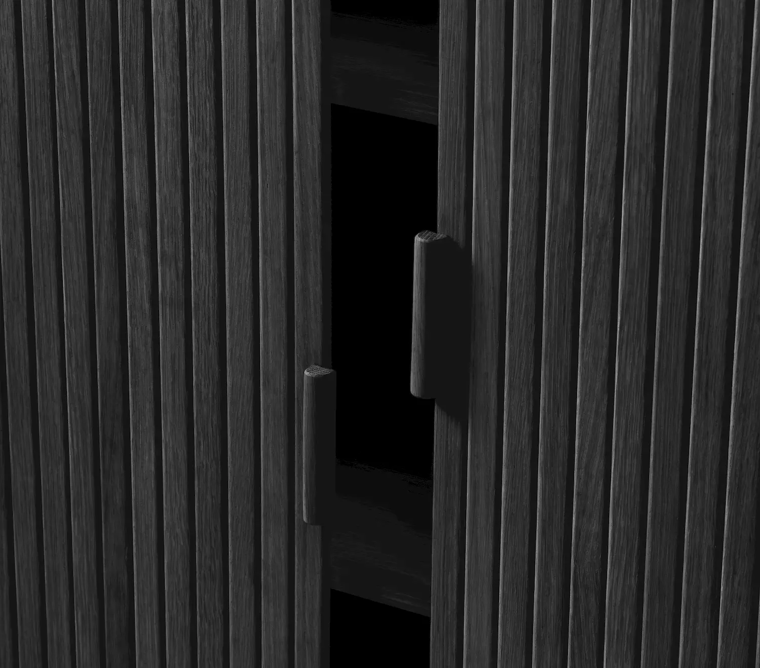 Komoda wysoka CAVO 2-drzwiowa ryflowana - czarna - UN_48954641