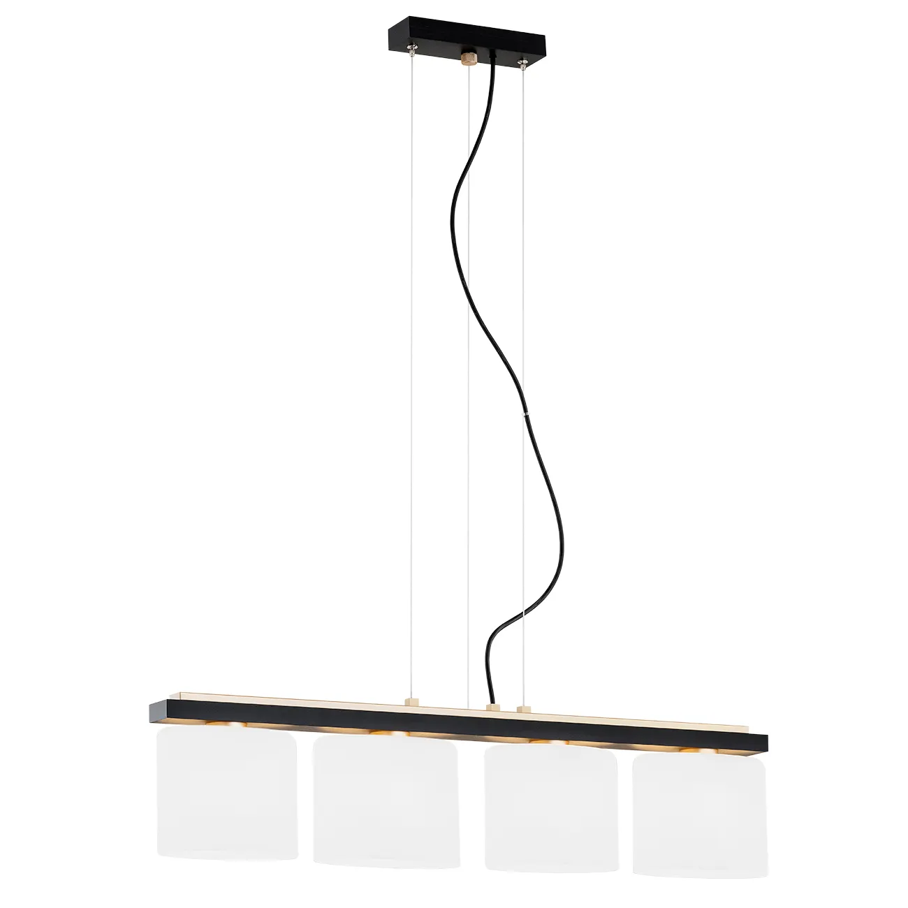 Lampa wisząca CANOA x4 czarna złota biała 105 cm Lampa wisząca CANOA x4 czarna złota biała 105 cm
