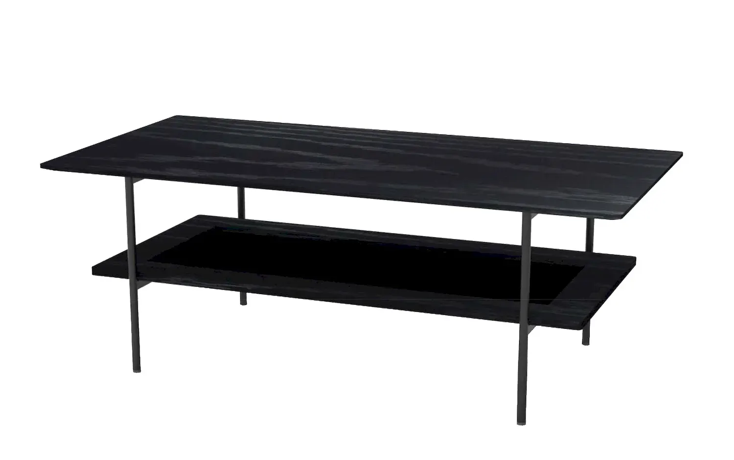 Ława PENSACOLA - półka z technorattanu 55x110 cm - czarna Ława PENSACOLA - półka z technorattanu 55x110 cm - czarna