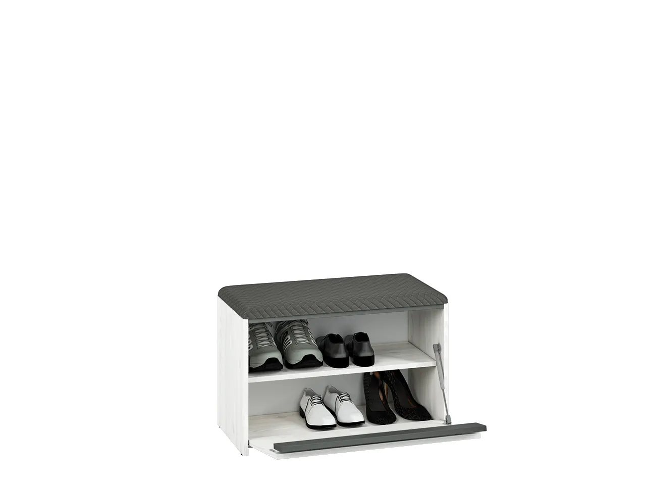 Szafka na buty z siedziskiem HYGA 02 sosna śnieżna, antracyt 70x47x34 - 1HYGA02-001