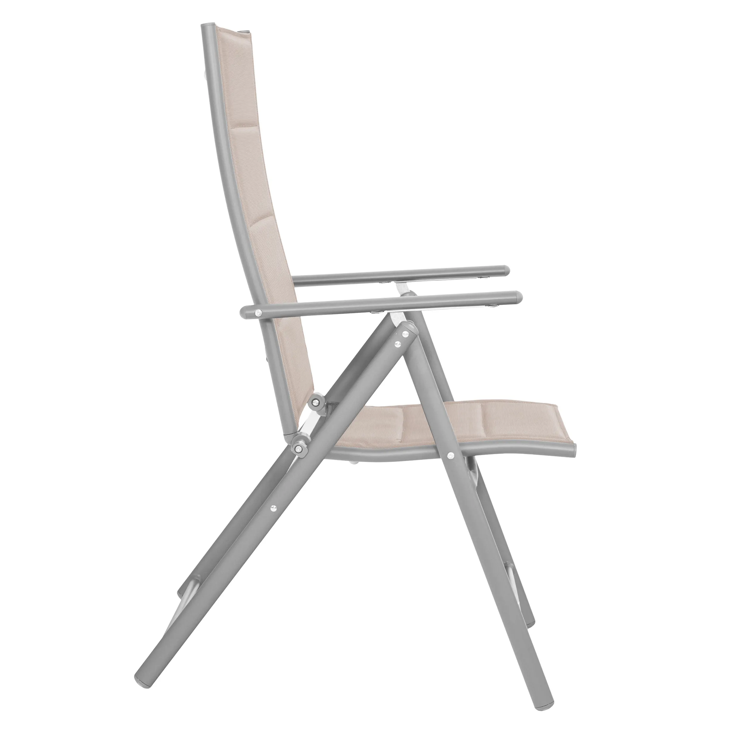 Zestaw Mebli Luxury stół 180x90cm + 8 składanych krzeseł beżowo-srebrny - DLG_95604