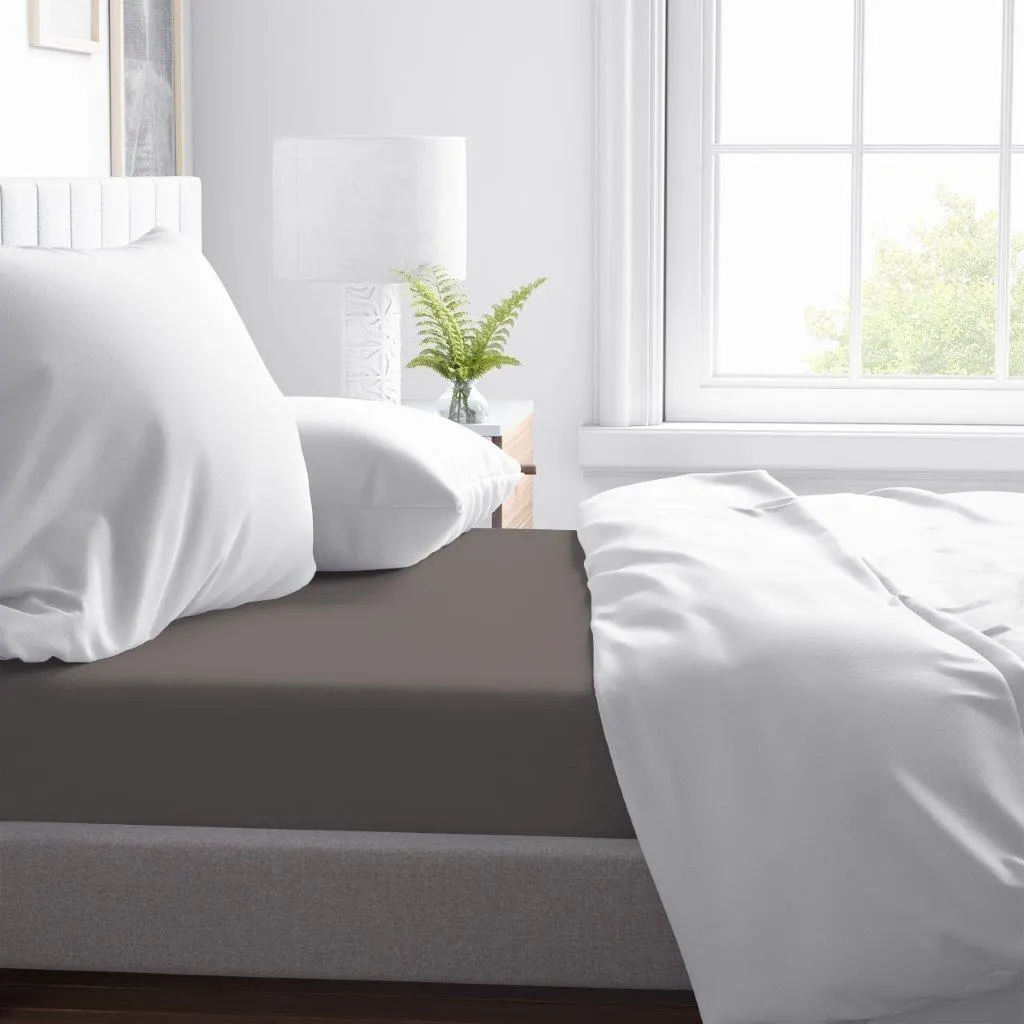 Prześcieradło z gumką SOFT 160X200+25 jersey bawełna cappuccini - FARO_28552