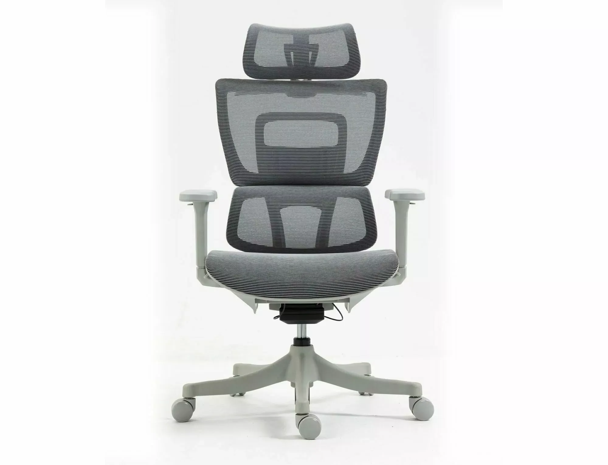 Fotel obrotowy biurowy WINNER z zagłówkiem ergonomiczny szary - OBRWINNERSZ