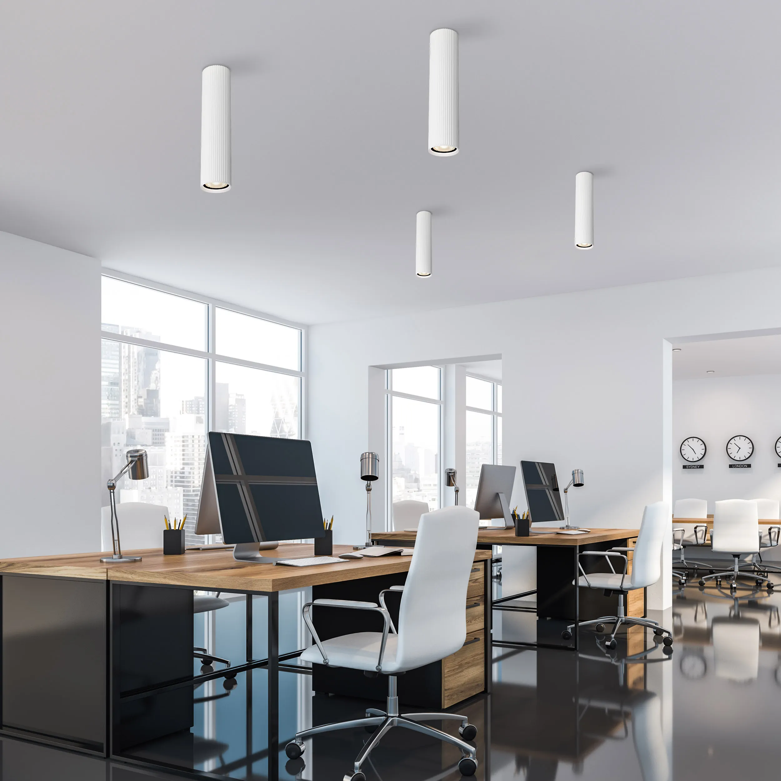 Plafon TUNE biały okrągły długi 24x5cm - TK_10027