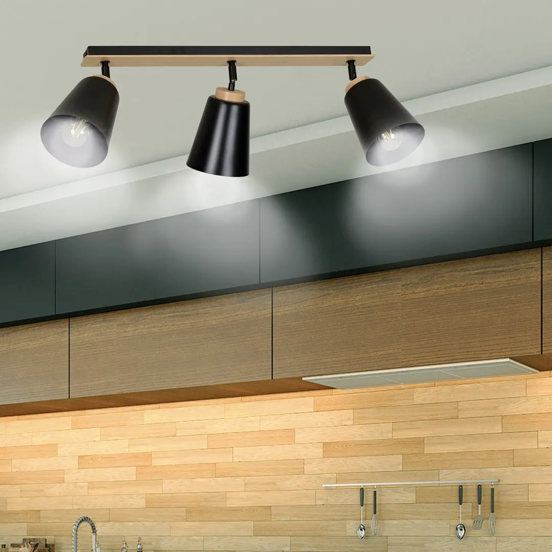 Lampa sufitowa ATLAS 3 czarny naturalny — zdjęcie 10