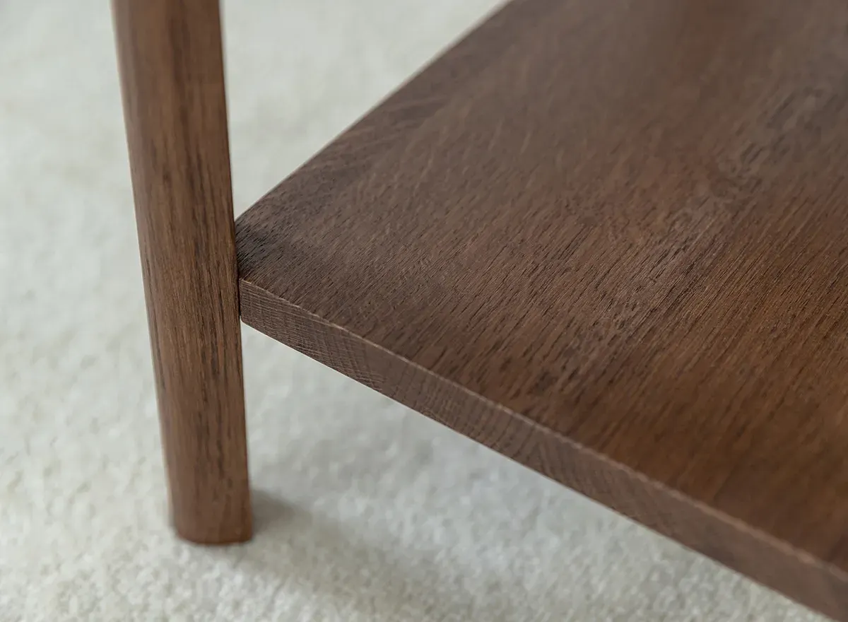 Stolik z szufladą wysoki dębowy CAMPI tabacco - KULCA14T