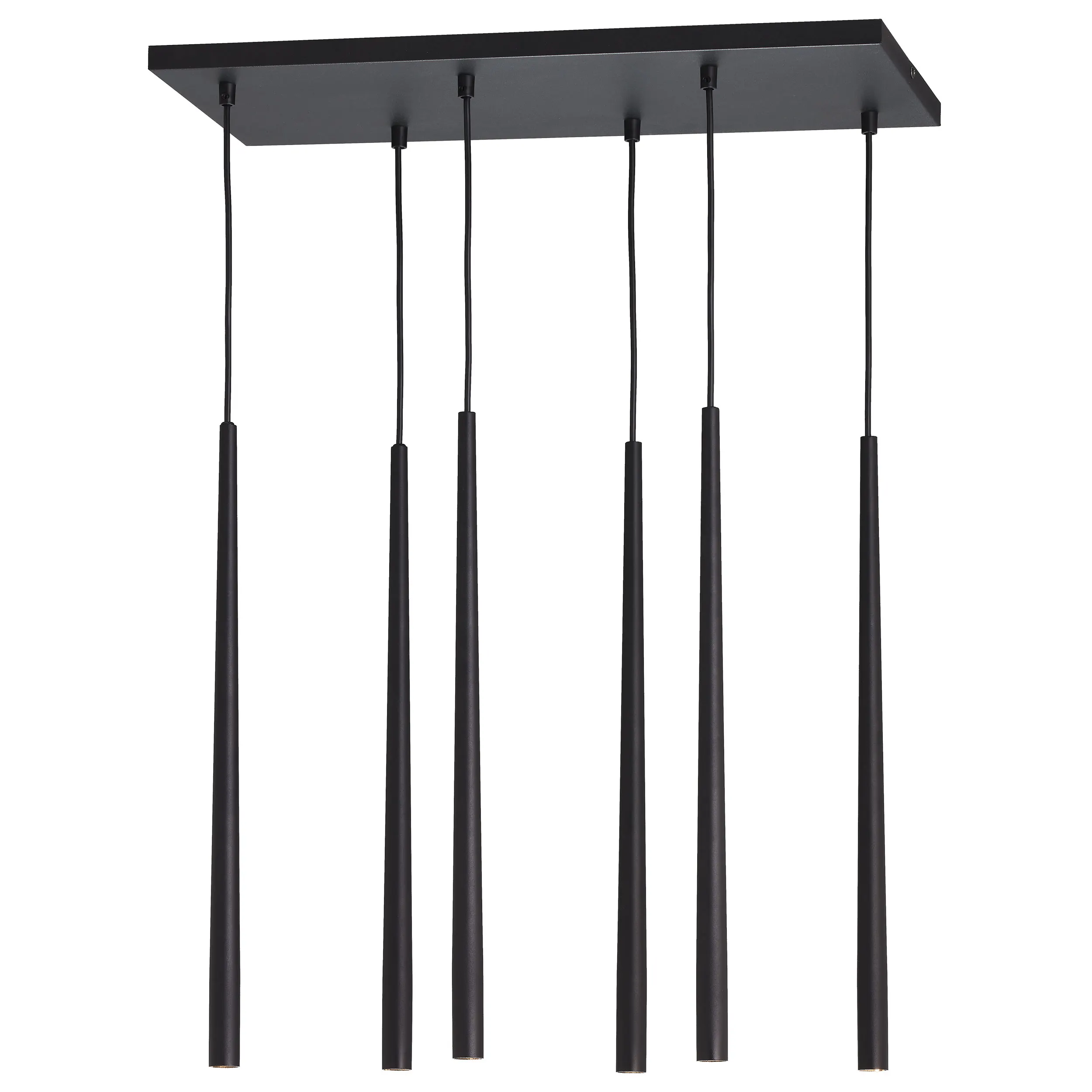 Lampa wisząca PIANO czarna na prostokątnej metalowej podstawie 165x60x16cm