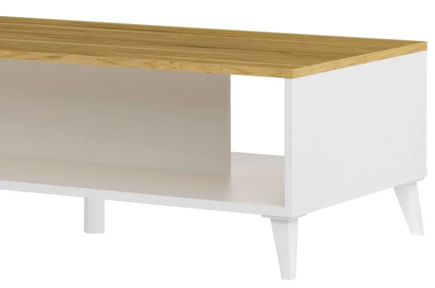 Stolik okolicznościowy BARRIS 41 z półką biały orzech 120x60x40cm - TH-100-1565