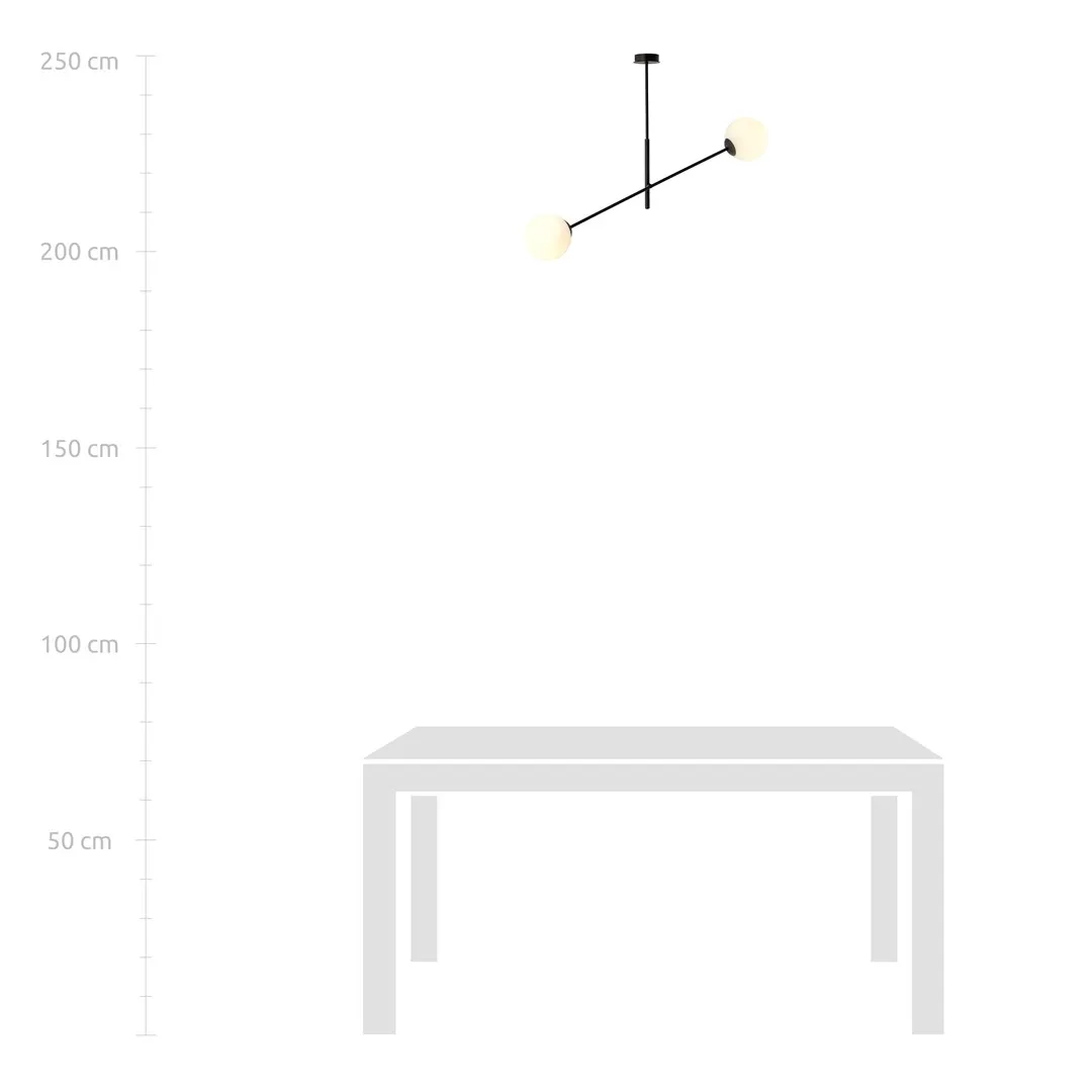 Lampa wisząca LINEAR 6 czarny biały — zdjęcie 7