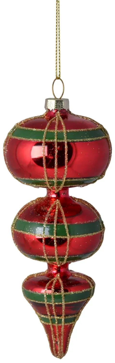 Bombka szklana 12 sztuk CZERWONO-ZIELONA DISPLAY 3885