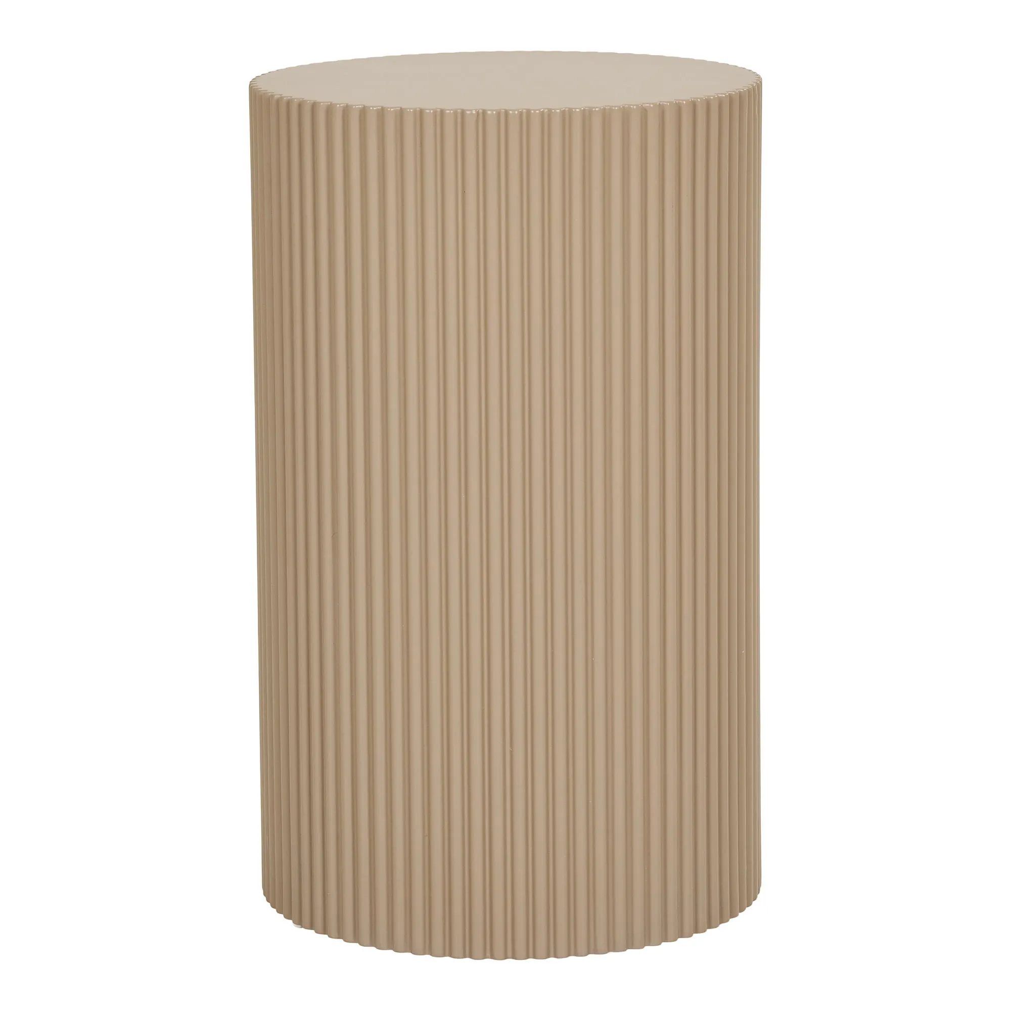 Stolik pomocniczy okrągły FARENSE fi30x50 cm - beżowy Cylinder, Lampa, Klosz