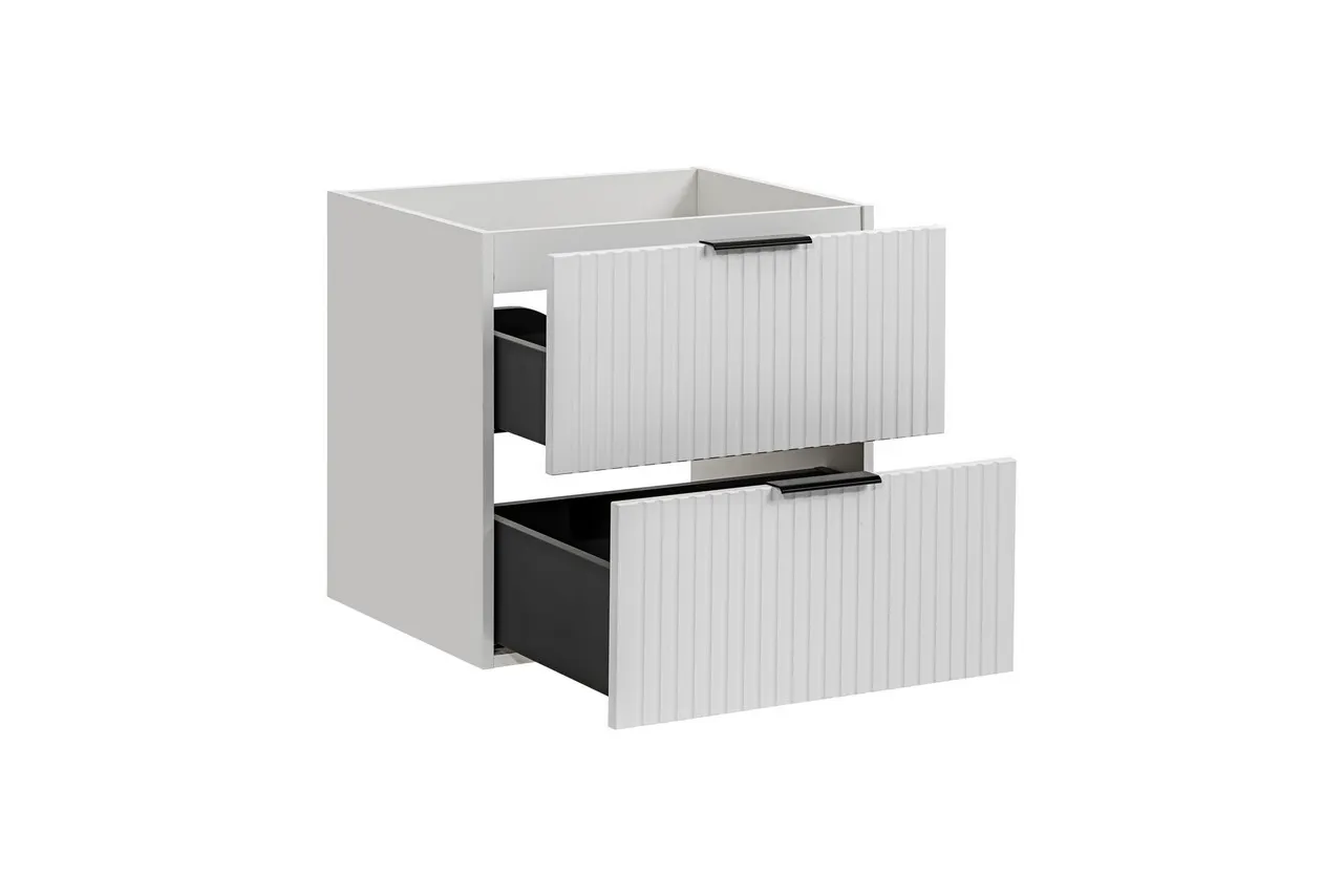 Szafka podumywalkowa ADEL ryflowana z szufladami 60x57x46cm biała - ADEL_WHITE_82-60-B-2S