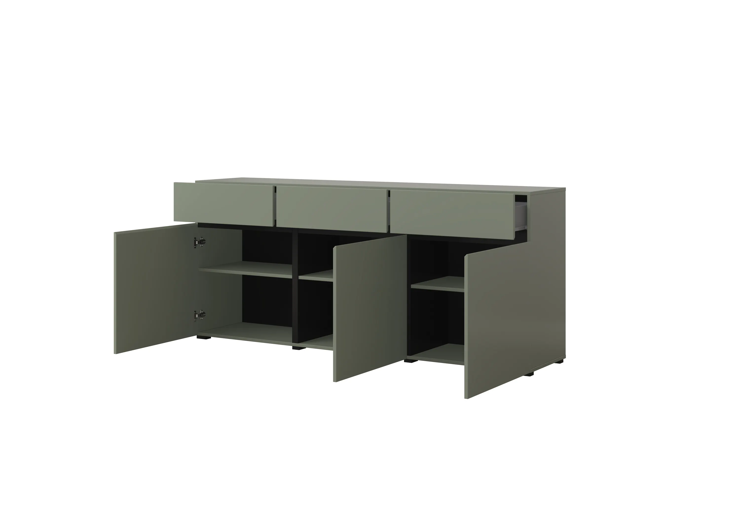 Komoda 3-drzwiowa z szufladami CROSS 180 cm zielona - 24GWMY43