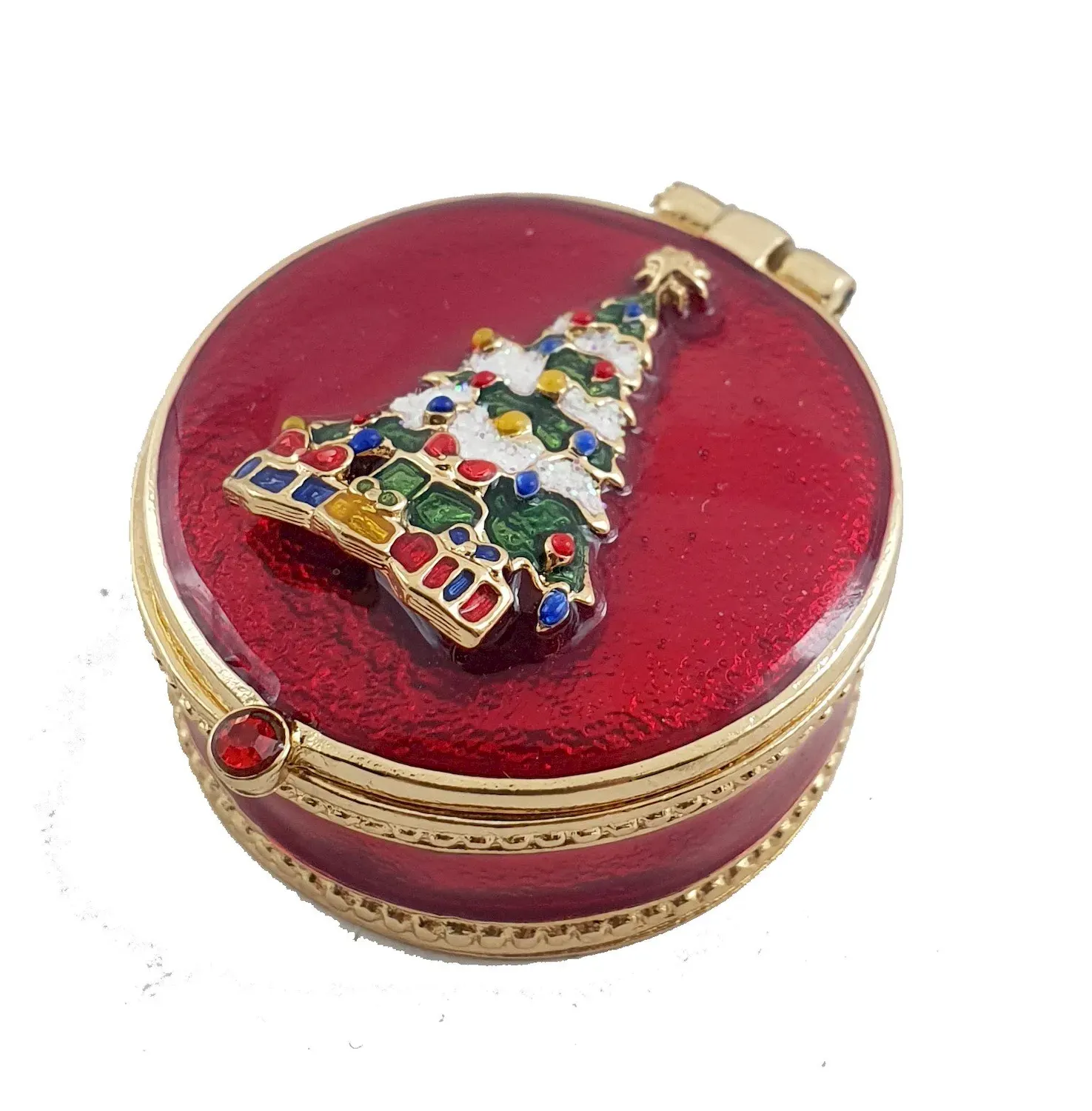 Puzderko okrągłe Z CHOINKĄ 4741 czerwone