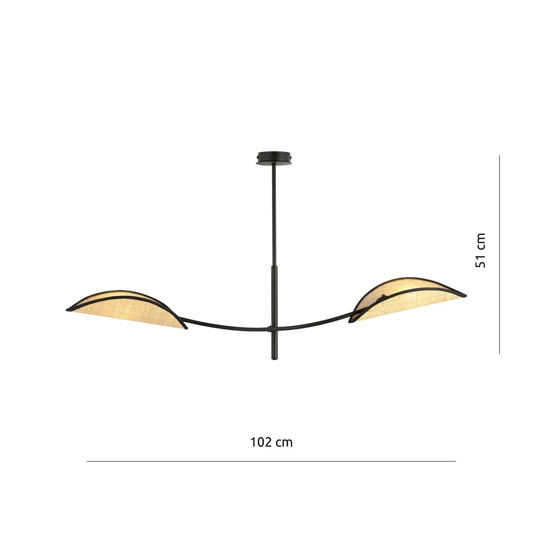 Lampa wisząca LOTUS 2 czarny brązowy — zdjęcie 6