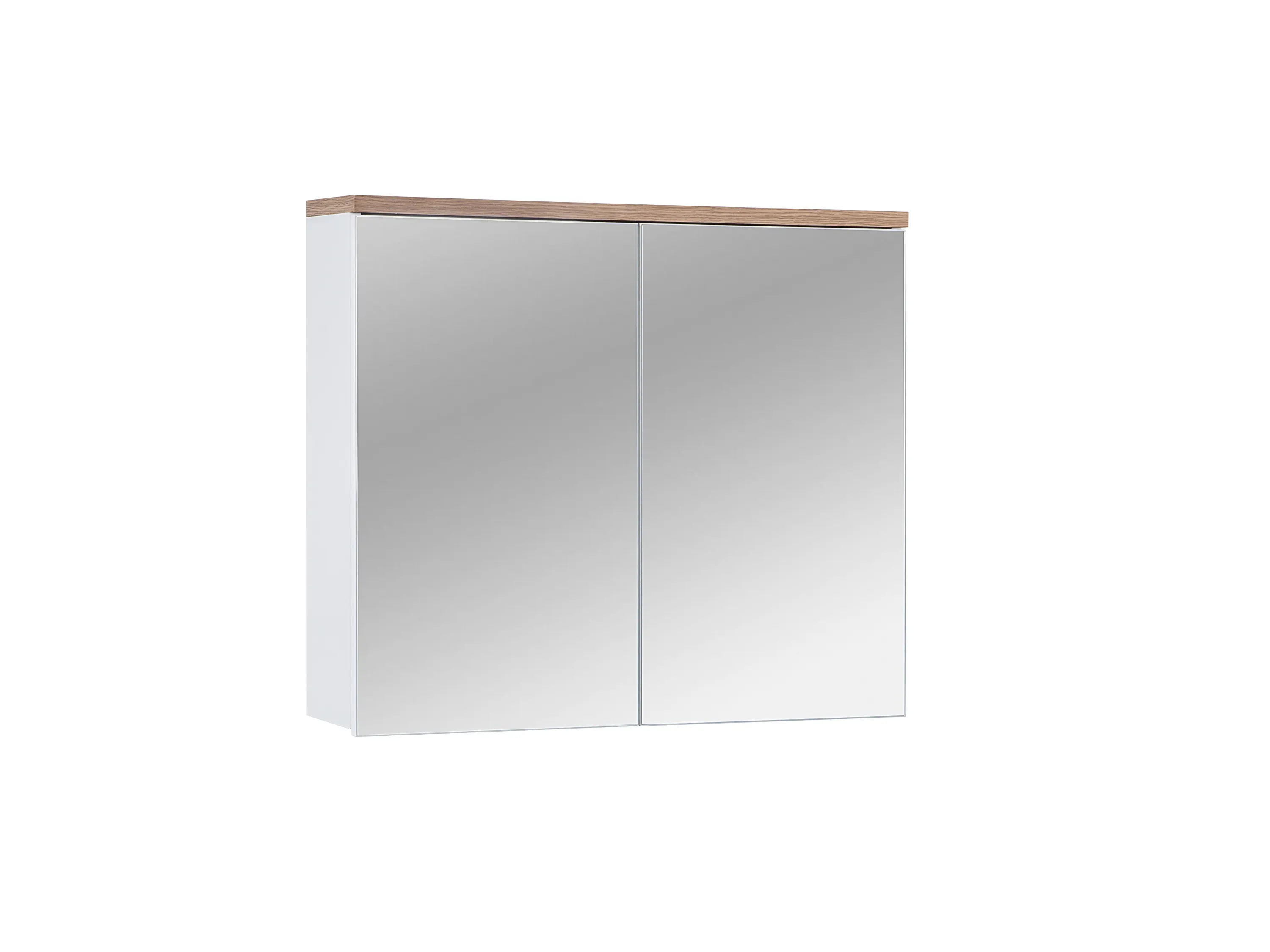 Szafka z lustrem 2-drzwiowa BALI biała, efekt drewna 80x70x20cm Szafka z lustrem 2-drzwiowa BALI biała, efekt drewna 80x70x20cm