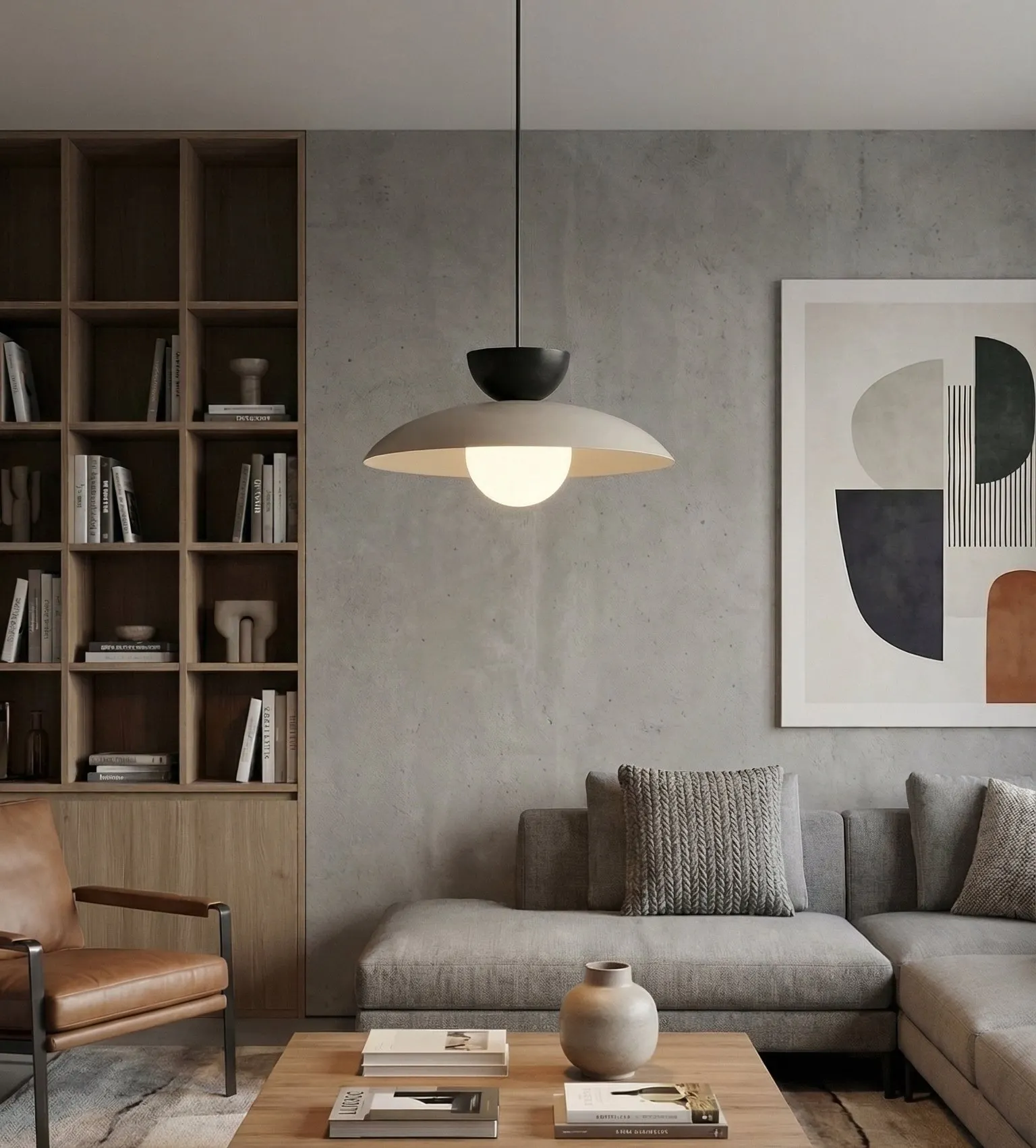 Lampa wisząca MULAN 1 MOKKA BL czarna beżowa - 1621/4