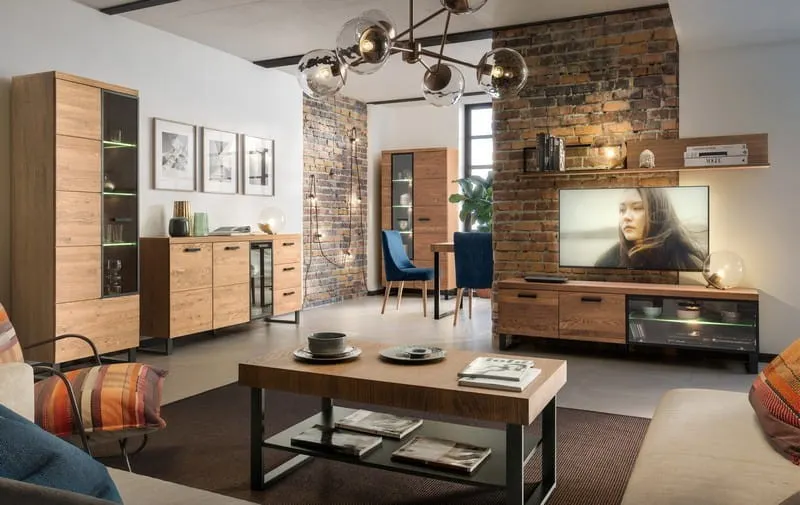 Stolik kawowy PRATTO 41 dąb rustical czarny 110x60x48cm - TH-100-1429