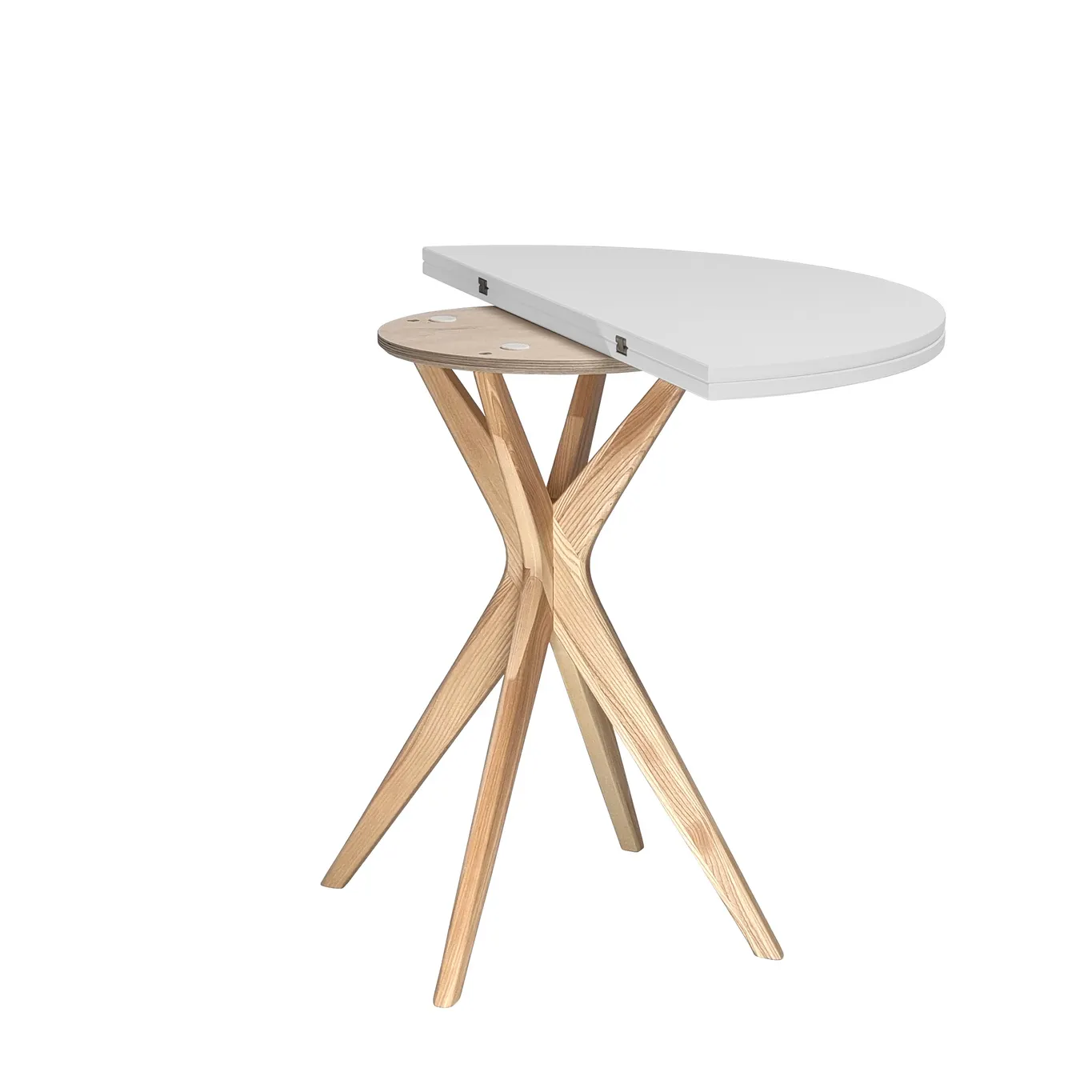 Stół półokrągły rozkładany JUBI śr. 90cm jasnoszary - NRAGABATJ_E8