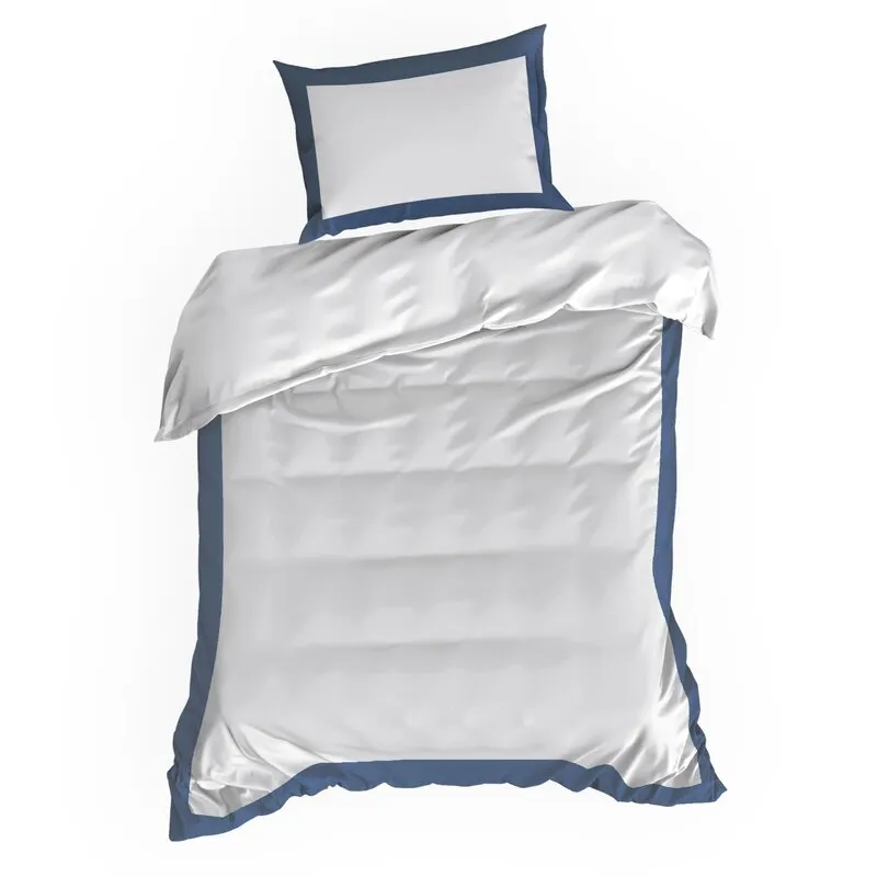 KOMPLET POŚCIELI LAURA 220 X 200 CM BIAŁY GRANATOWY - EU_436165