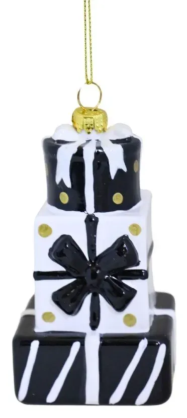 BOMBKA plastikowa STOS PREZENTÓW 8331 biało-czarna BOMBKA plastikowa STOS PREZENTÓW 8331 biało-czarna