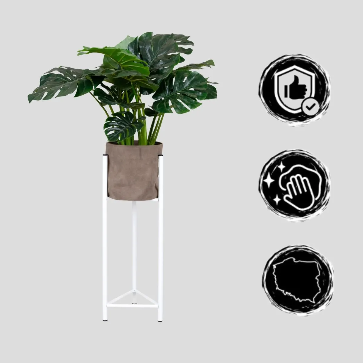 Kwietnik-stojak na donice metalowy LIZIO M biały - LD_TZ000143