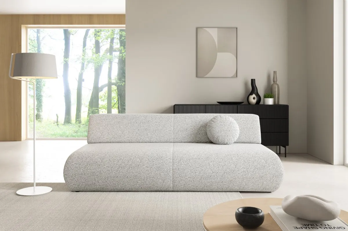 Sofa rozkładana z pojemnikiem PUENTE 214 cm jasnoszara — zdjęcie 8