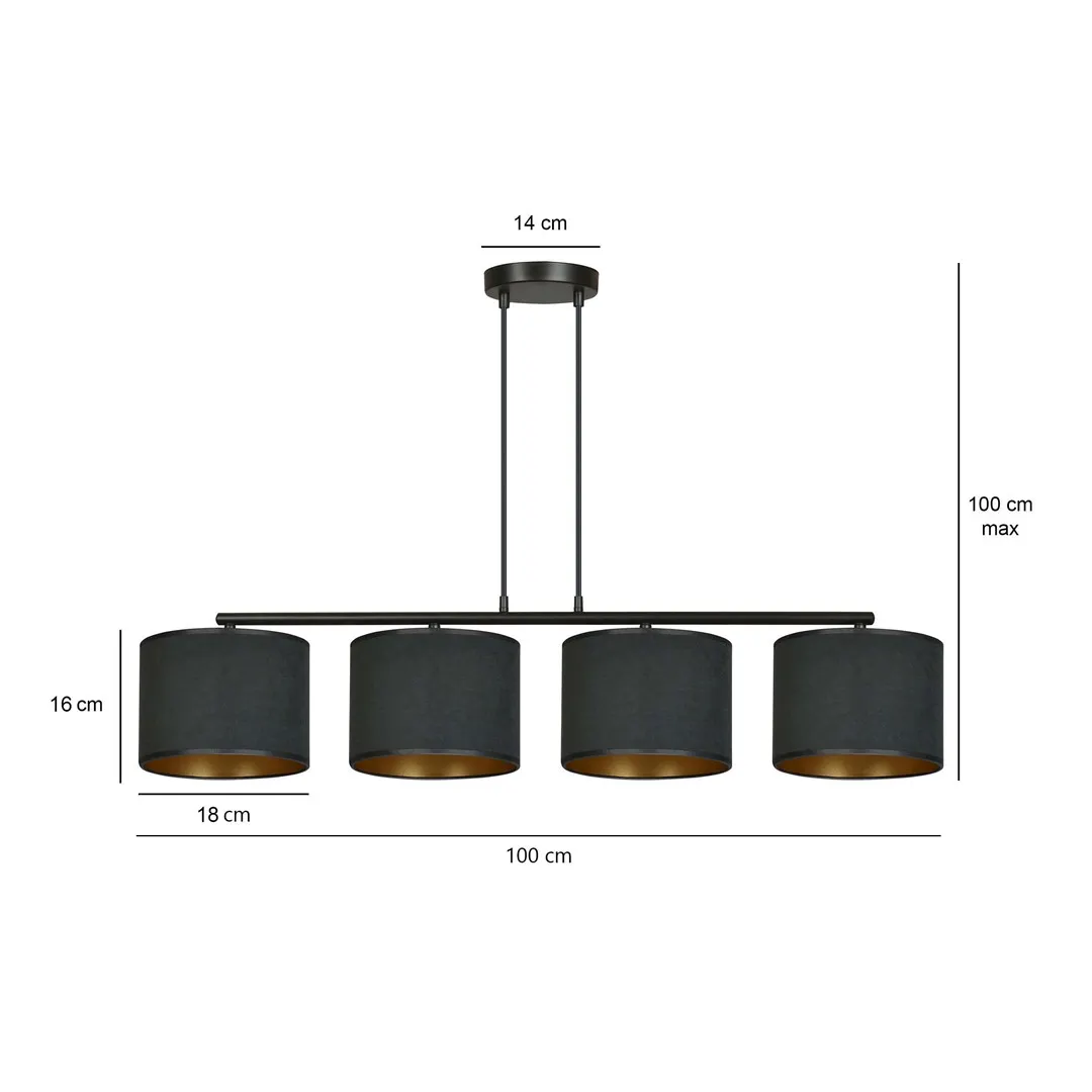 Lampa wisząca HILDE 4 czarny — zdjęcie 5