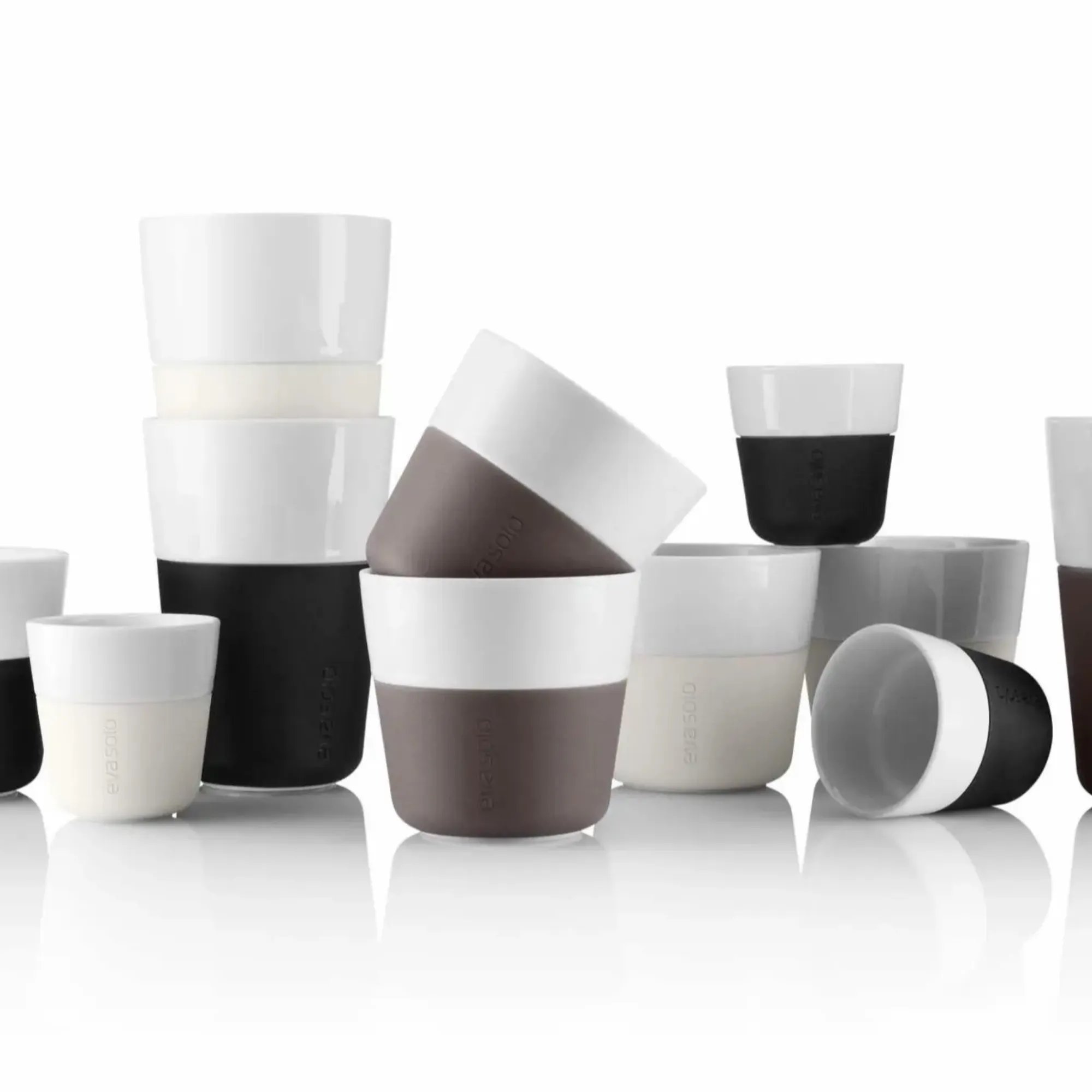 image kubki, naczynia, porcelana, zestaw kubków, monochromatyczny