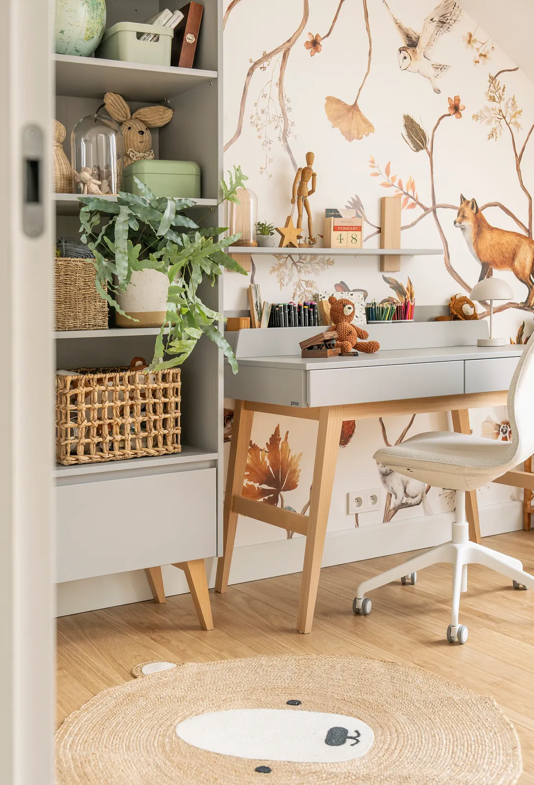 Biurko wysokie z 2 szufladami SWING 120 cm szare - PIN_034-506-197