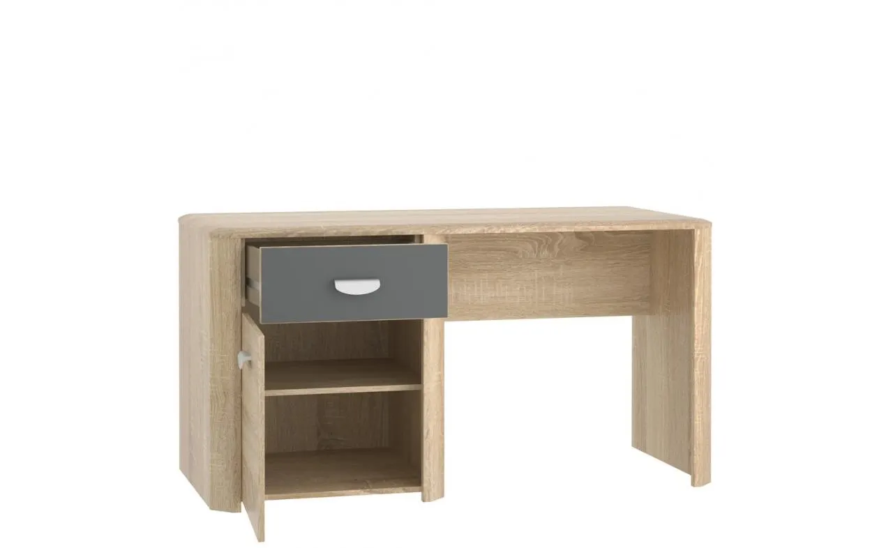 Biurko z szafką i szufladą 130x58 dąb sonoma szare - YPB21-Q41