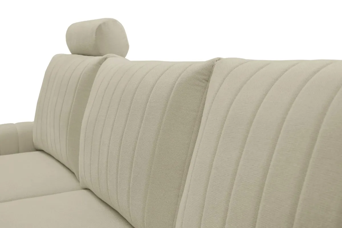 Narożnik rozkładany z pojemnikiem MONACO LOFT 251 cm lewy beżowy - MONACO_NAR_LOFT2_L