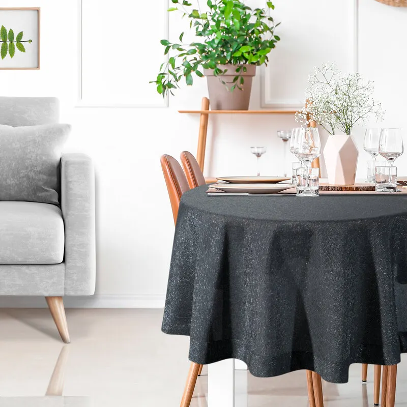 OBRUS STELLA 1 O 150 CM CZARNY - EU_424854