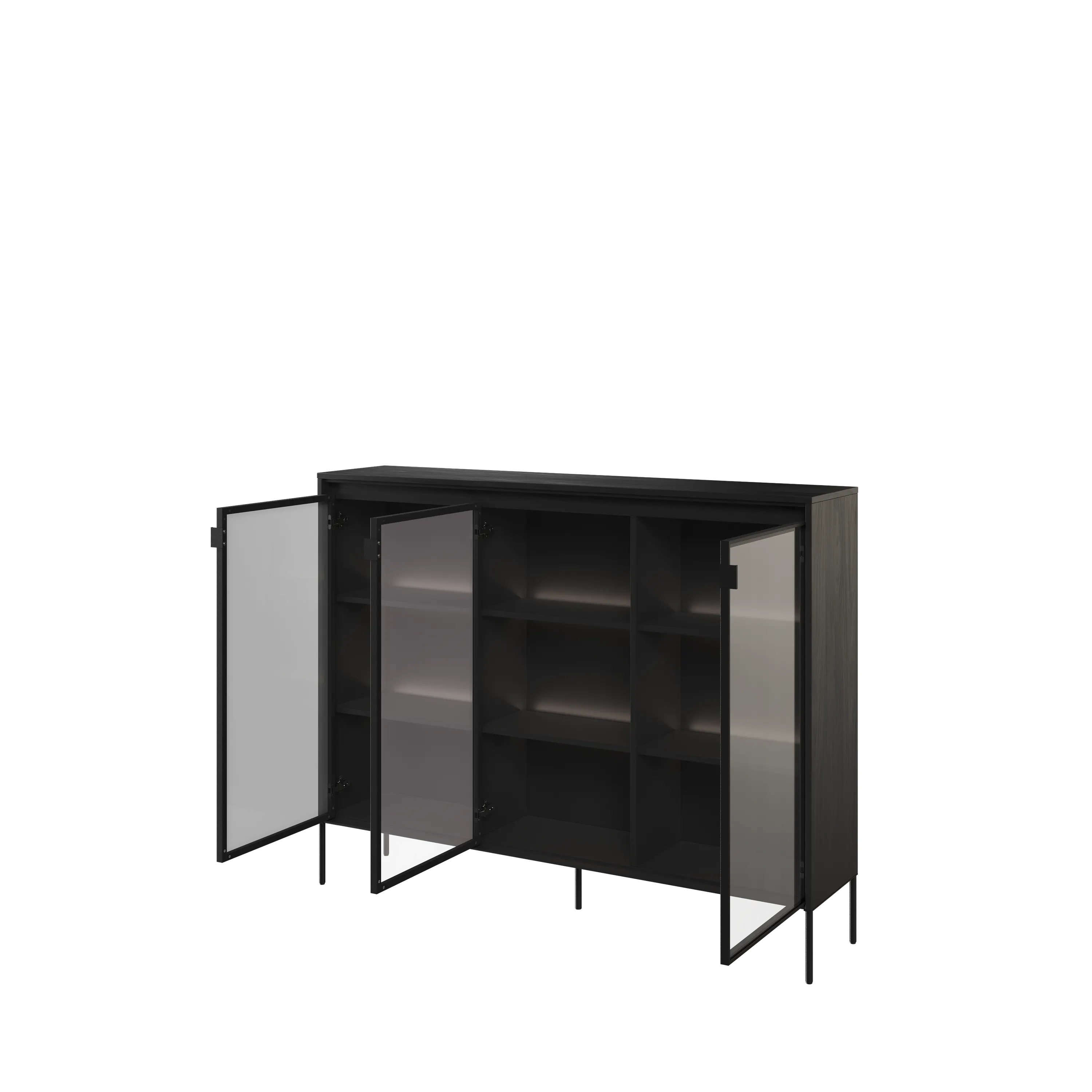 Niska witryna z oświetleniem TREND TR-08 3D czarna - TR8C-V2