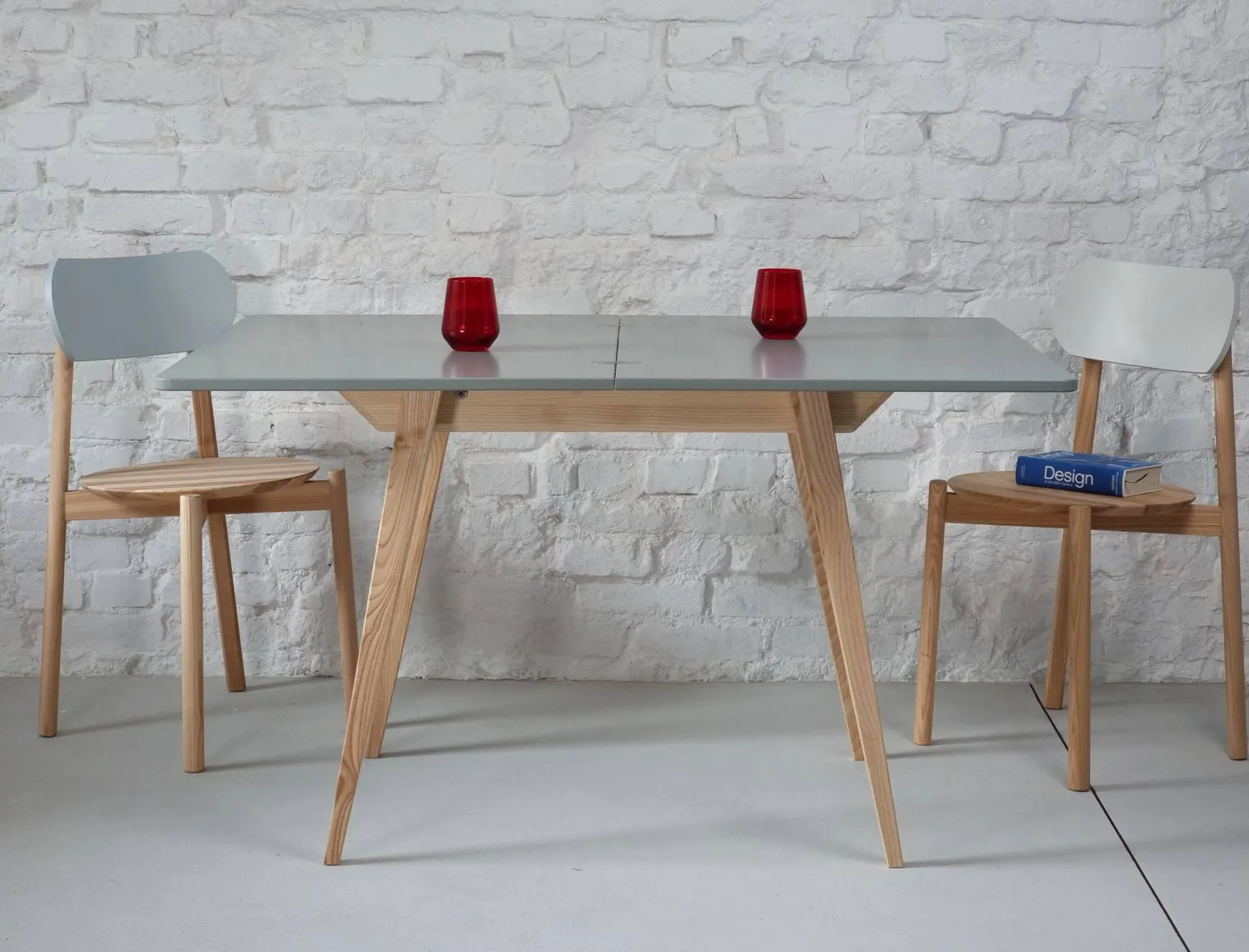 Stół rozkładany ENVELOPE 65x90-130cm ciemnoszary orzech - NRAGABATE_E6_WAL