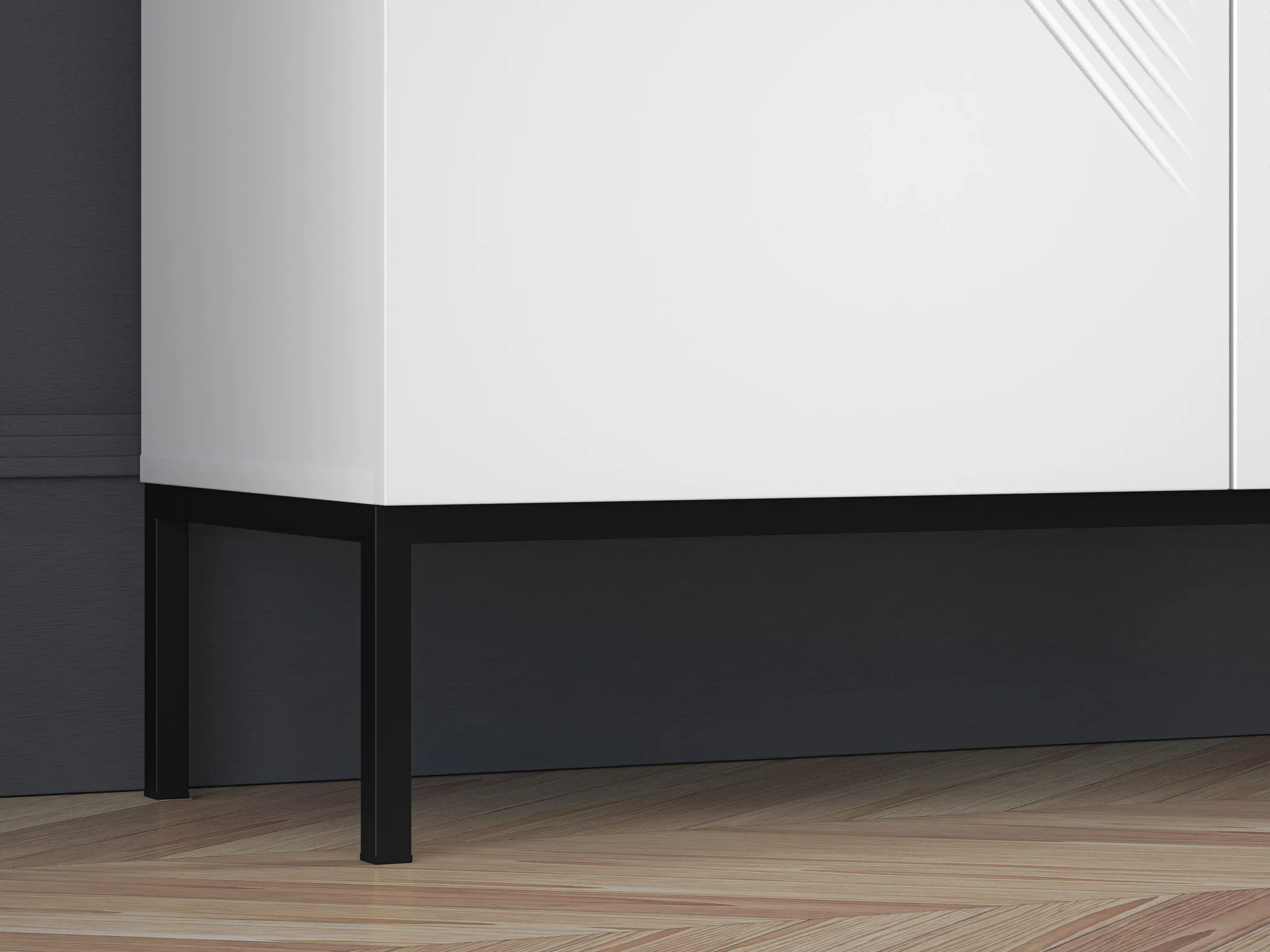 Komoda wysoka 2-drzwiowa CLEARING 01 biały alpejski, podstawa-czarny - 1CLEA01-001-01