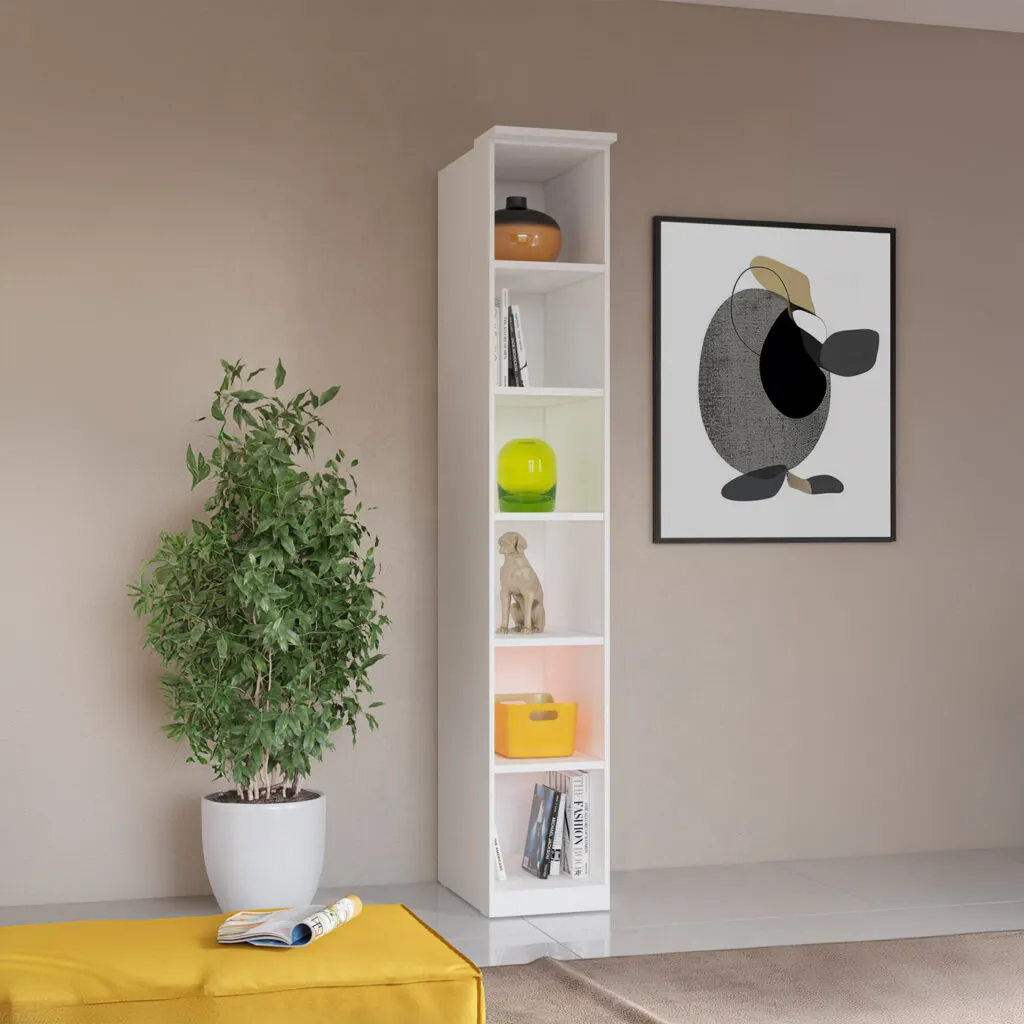 Regał wysoki OPTIMA 35x217cm biały - 2497KL15