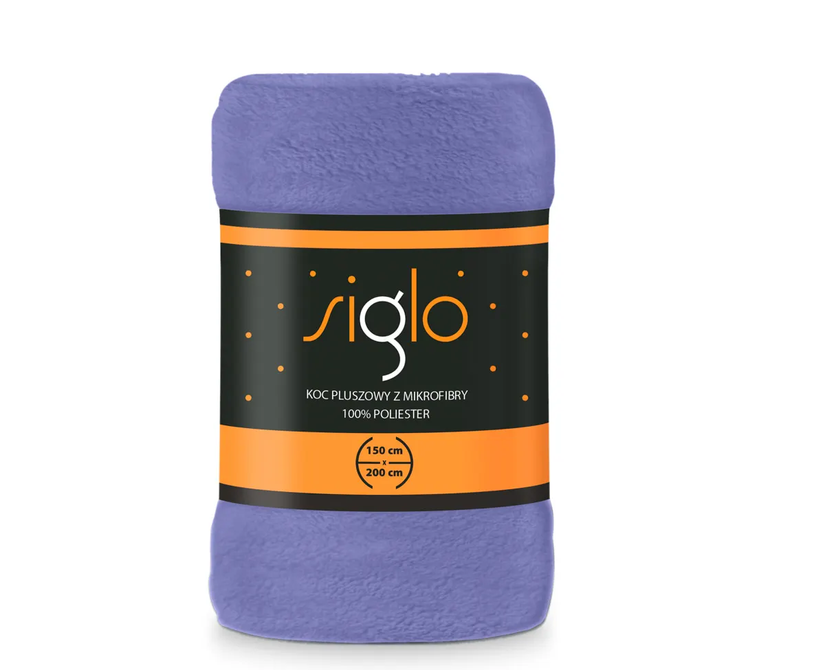 Koc pluszowy SIGLO 150X200 mikrofibra 240g/m2 lawendowy Koc pluszowy SIGLO 150X200 mikrofibra 240g/m2 lawendowy