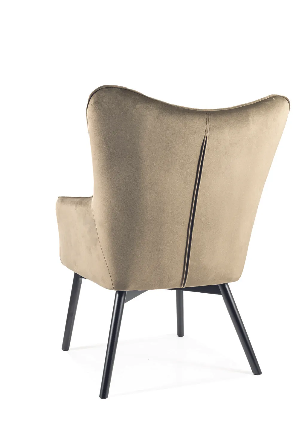 Fotel CARMEN VELVET Bluvel 77 oliwkowy czarny mat - CARMENVOLC