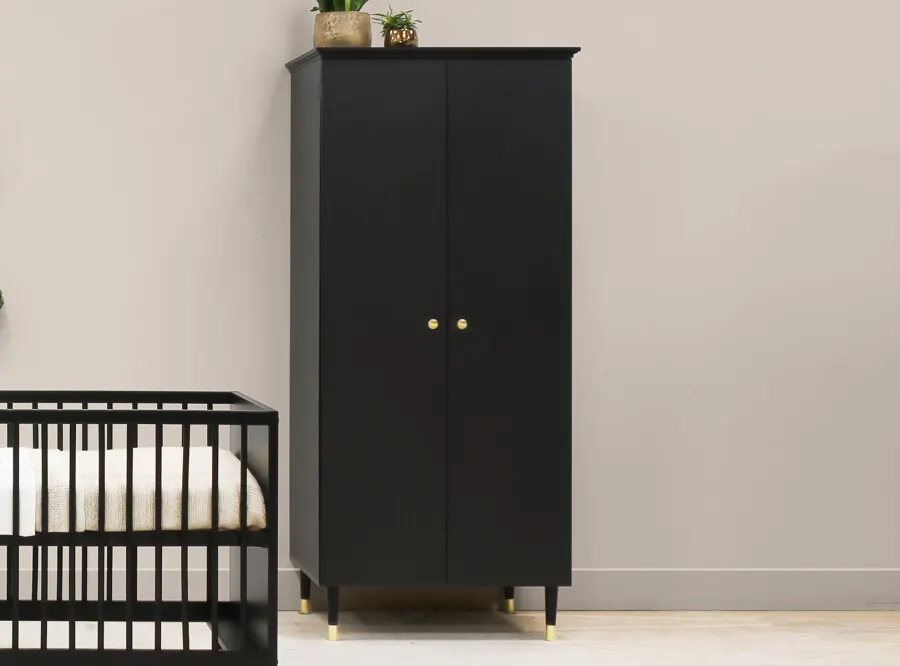 Szafa 2-drzwiowa CLEO 84x190 czarno-złota - BAN_CLE-1